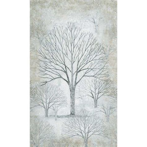 metallic winter trees fabric panel|Winter Trees Fabric .